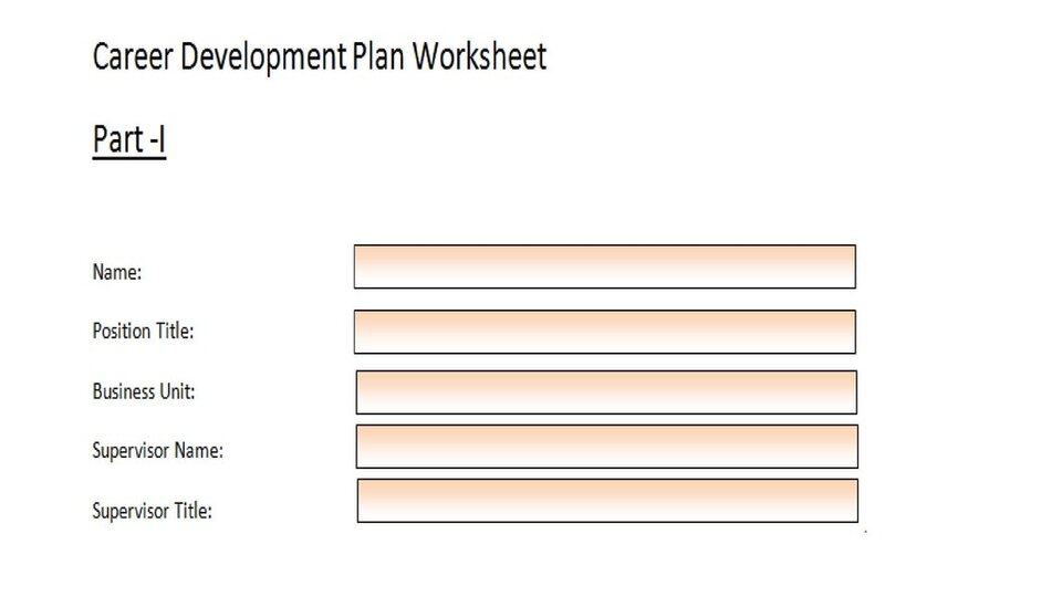Career Development Plan worksheet
