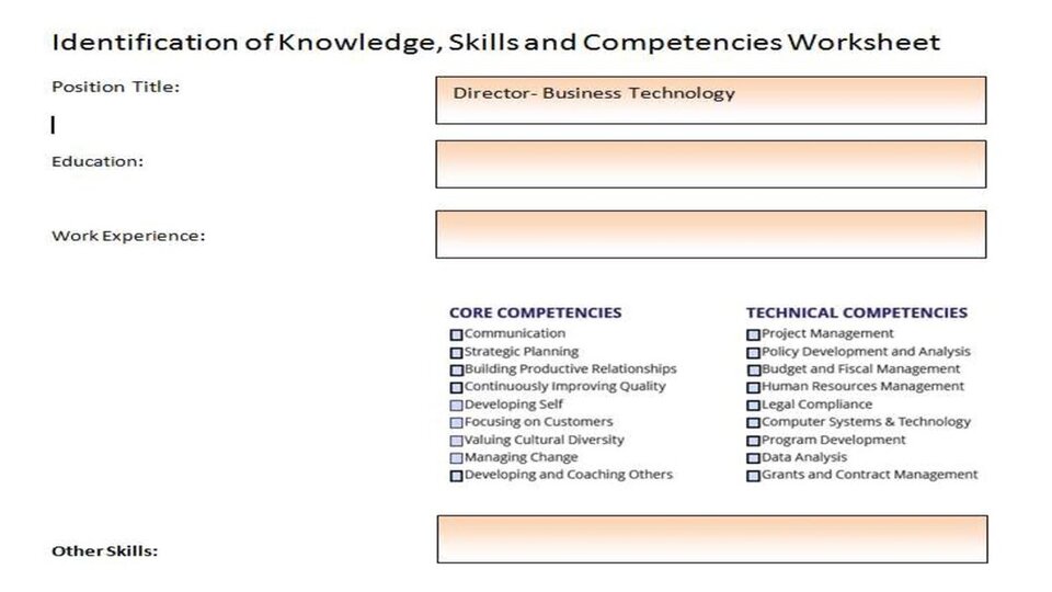 KSAO Worksheet